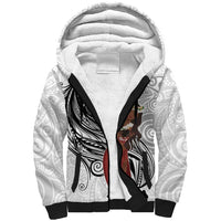 Tahiti Islands Polynesian Plumeria Sherpa Hoodie Tahitian Vahine 'Ote'a - White LT7 Unisex White - Polynesian Pride