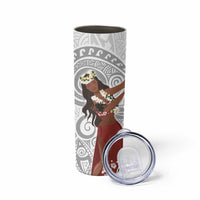 Tahiti Islands Polynesian Plumeria Skinny Tumbler Tahitian Vahine 'Ote'a - White LT7 - Polynesian Pride