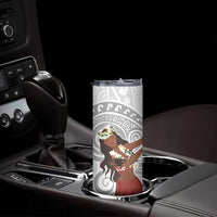 Tahiti Islands Polynesian Plumeria Skinny Tumbler Tahitian Vahine 'Ote'a - White LT7 - Polynesian Pride