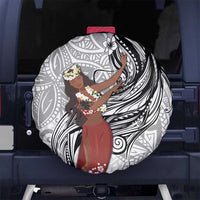 Tahiti Islands Polynesian Plumeria Spare Tire Cover Tahitian Vahine 'Ote'a - White LT7 - Polynesian Pride
