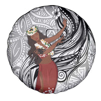 Tahiti Islands Polynesian Plumeria Spare Tire Cover Tahitian Vahine 'Ote'a - White LT7 - Polynesian Pride