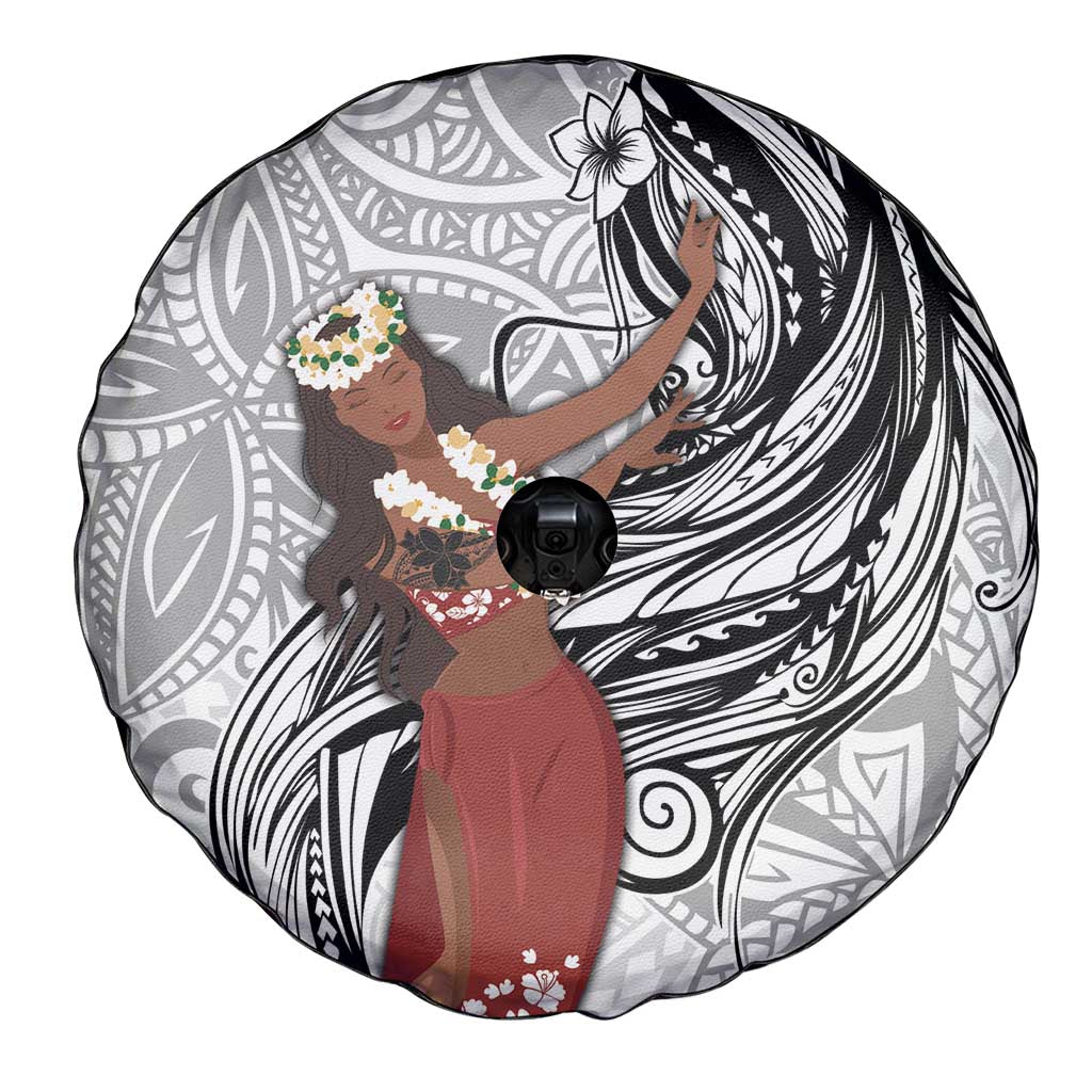 Tahiti Islands Polynesian Plumeria Spare Tire Cover Tahitian Vahine 'Ote'a - White LT7 - Polynesian Pride