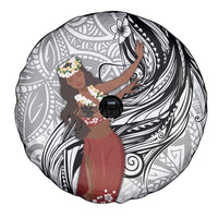 Tahiti Islands Polynesian Plumeria Spare Tire Cover Tahitian Vahine 'Ote'a - White LT7 - Polynesian Pride