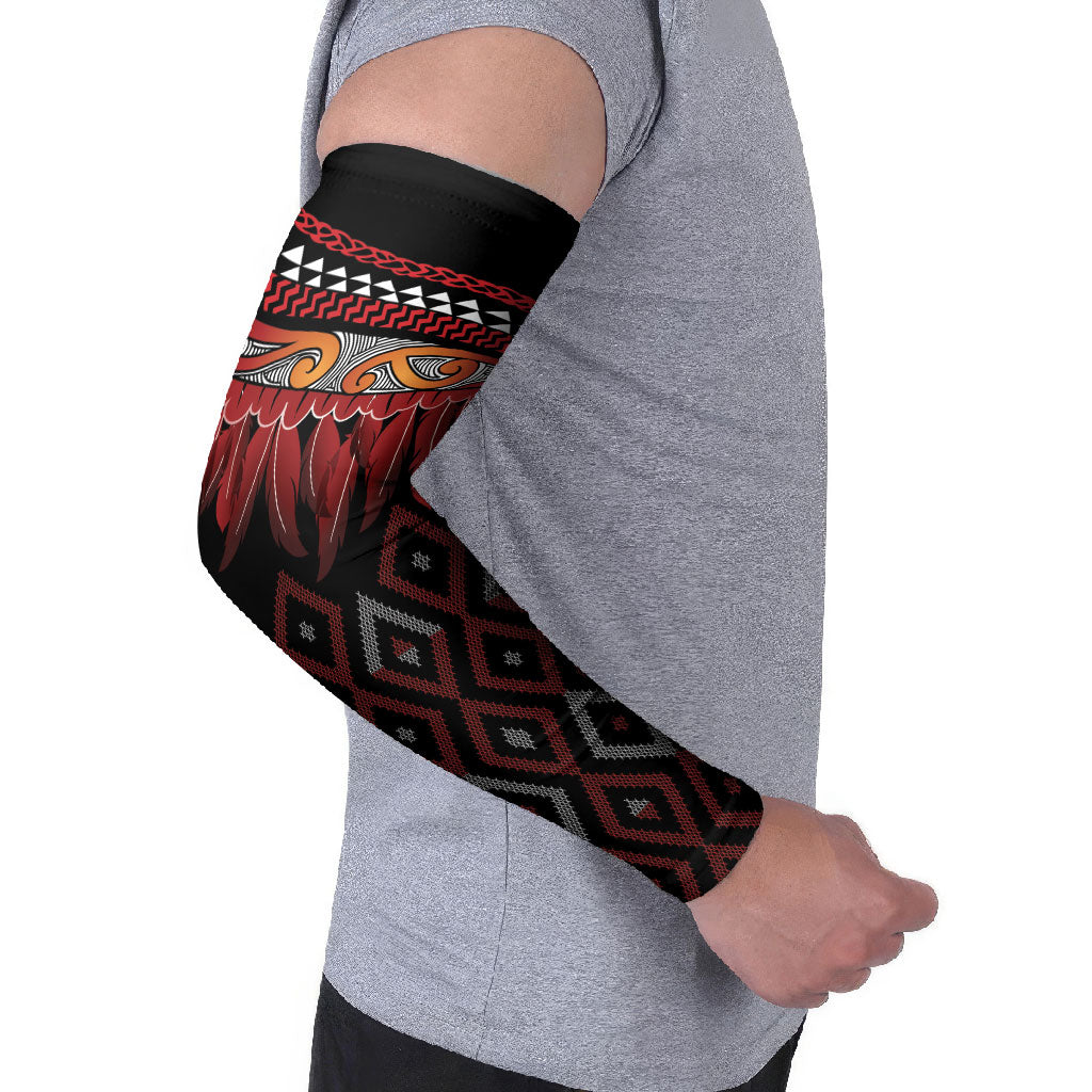 Aotearoa Maori Ngapuhi Iwi Arm Sleeves Korowai Tukutuku Kaokao Motifs LT7 - Polynesian Pride