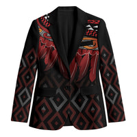 Aotearoa Maori Ngapuhi Iwi Blazer Korowai Tukutuku Kaokao Motifs LT7 Unisex Black - Polynesian Pride