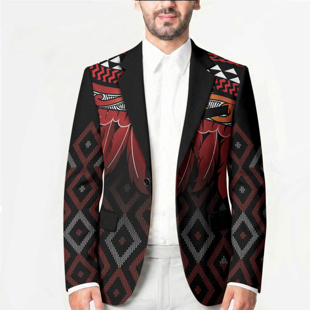 Aotearoa Maori Ngapuhi Iwi Blazer Korowai Tukutuku Kaokao Motifs LT7 - Polynesian Pride