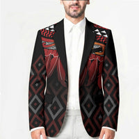 Aotearoa Maori Ngapuhi Iwi Blazer Korowai Tukutuku Kaokao Motifs LT7 - Polynesian Pride