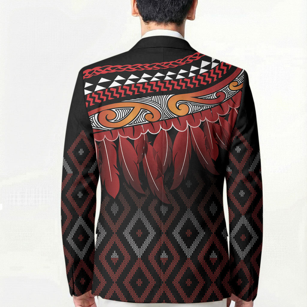 Aotearoa Maori Ngapuhi Iwi Blazer Korowai Tukutuku Kaokao Motifs LT7 - Polynesian Pride
