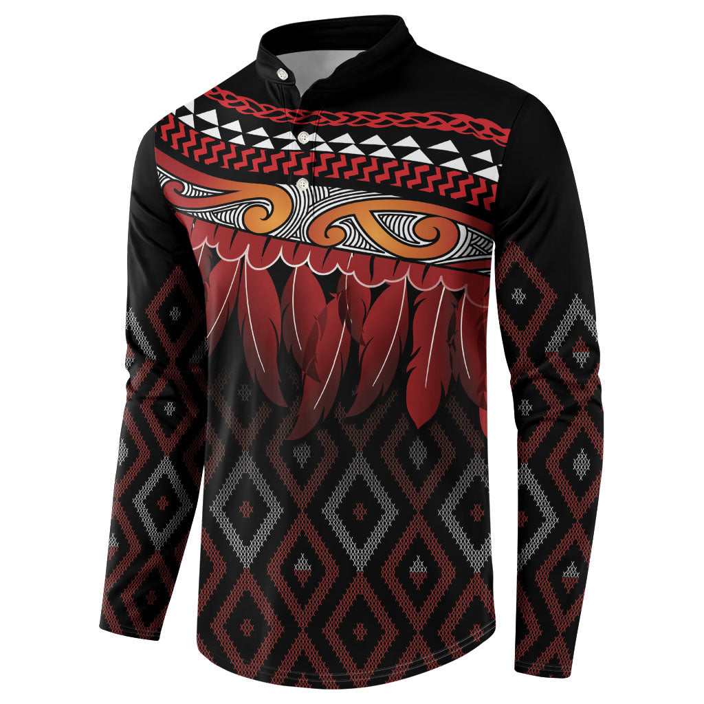 Aotearoa Maori Ngapuhi Iwi Button Sweatshirt Korowai Tukutuku Kaokao Motifs LT7 - Polynesian Pride