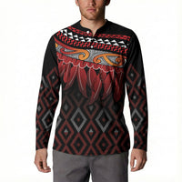 Aotearoa Maori Ngapuhi Iwi Button Sweatshirt Korowai Tukutuku Kaokao Motifs LT7 - Polynesian Pride