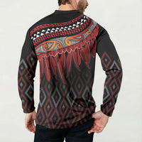 Aotearoa Maori Ngapuhi Iwi Button Sweatshirt Korowai Tukutuku Kaokao Motifs LT7 - Polynesian Pride