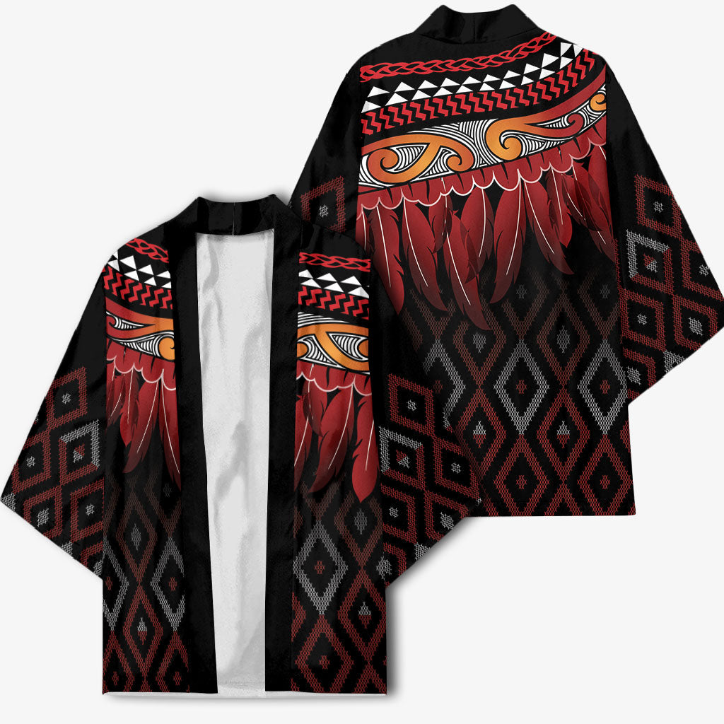 Aotearoa Maori Ngapuhi Iwi Kimono Korowai Tukutuku Kaokao Motifs LT7 - Polynesian Pride