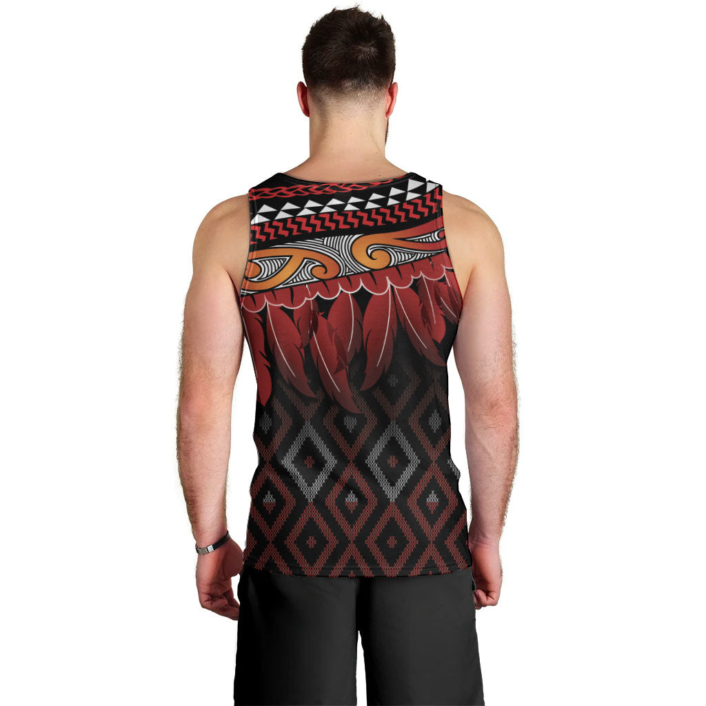 Aotearoa Maori Ngapuhi Iwi Men Tank Top Korowai Tukutuku Kaokao Motifs LT7 - Polynesian Pride