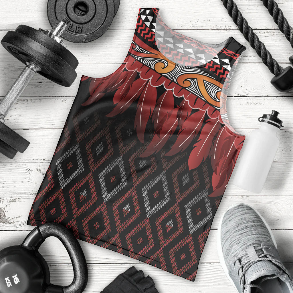 Aotearoa Maori Ngapuhi Iwi Men Tank Top Korowai Tukutuku Kaokao Motifs LT7 - Polynesian Pride