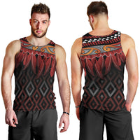 Aotearoa Maori Ngapuhi Iwi Men Tank Top Korowai Tukutuku Kaokao Motifs LT7 - Polynesian Pride