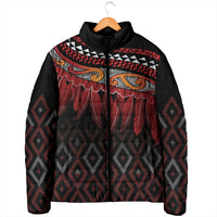 Aotearoa Maori Ngapuhi Iwi Padded Jacket Korowai Tukutuku Kaokao Motifs LT7 - Polynesian Pride
