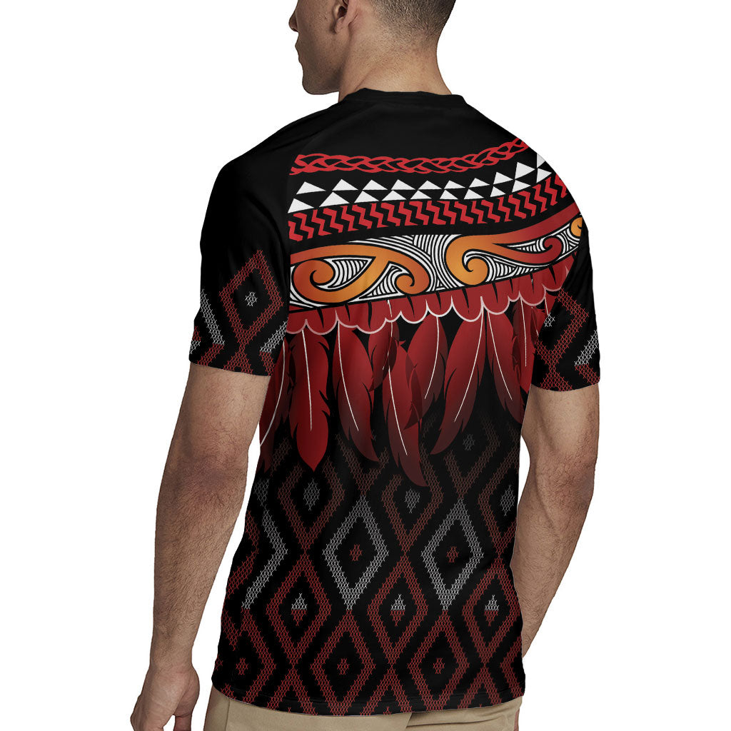Aotearoa Maori Ngapuhi Iwi Rugby Jersey Korowai Tukutuku Kaokao Motifs LT7 - Polynesian Pride