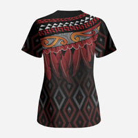 Aotearoa Maori Ngapuhi Iwi Scrub Top Korowai Tukutuku Kaokao Motifs LT7 - Polynesian Pride