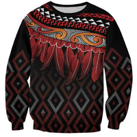 Aotearoa Maori Ngapuhi Iwi Sweatshirt Korowai Tukutuku Kaokao Motifs LT7 Unisex Black - Polynesian Pride
