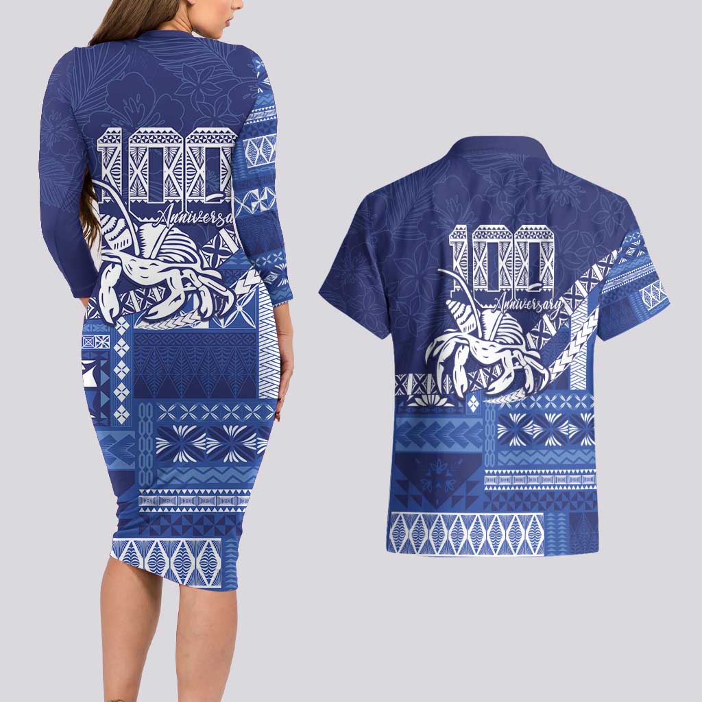 Queen Salote College 100th Anniversary Couples Matching Long Sleeve Bodycon Dress and Hawaiian Shirt QSC Royal Girls LT7 - Polynesian Pride