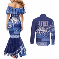 Queen Salote College 100th Anniversary Couples Matching Mermaid Dress and Long Sleeve Button Shirt QSC Royal Girls LT7 - Polynesian Pride
