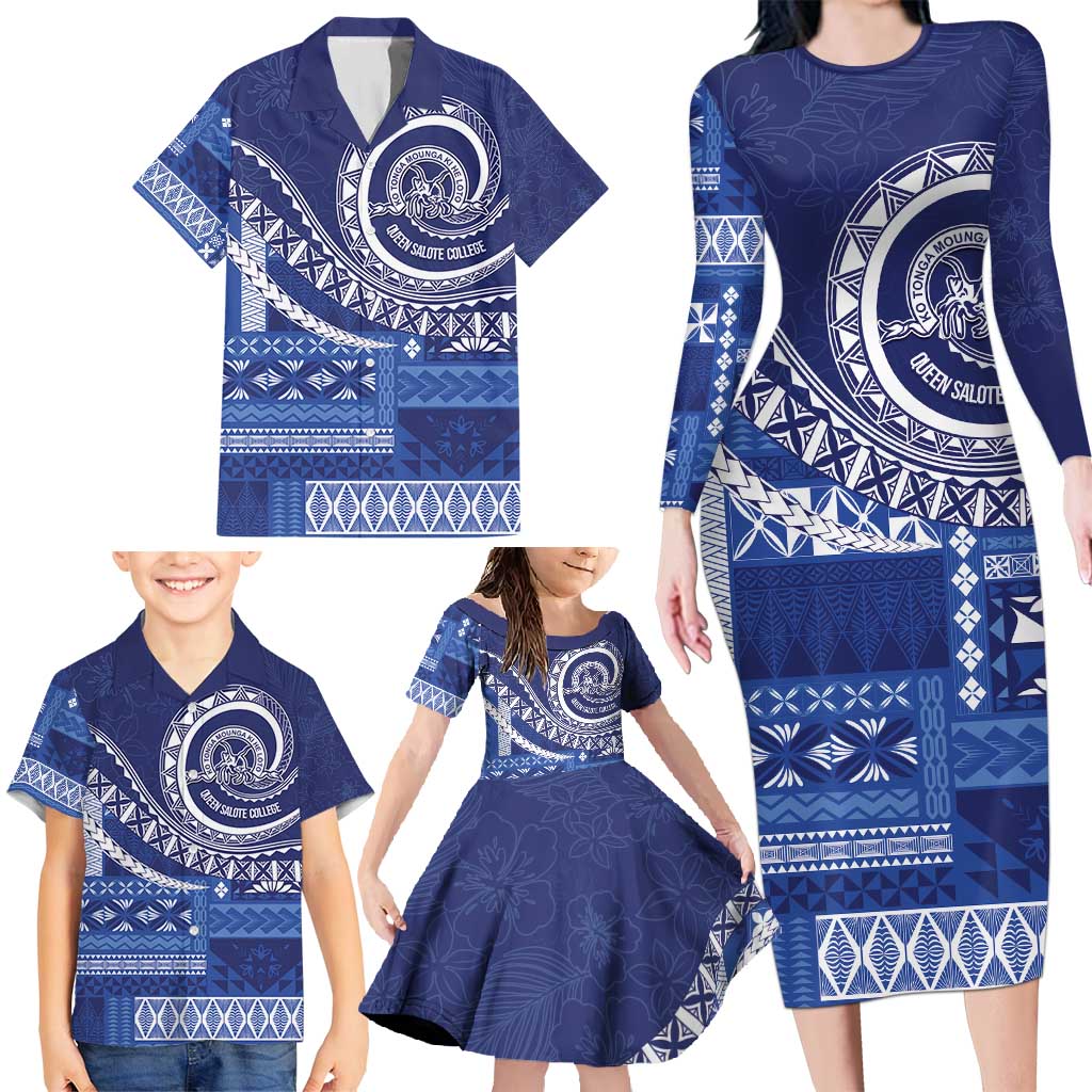 Queen Salote College 100th Anniversary Family Matching Long Sleeve Bodycon Dress and Hawaiian Shirt QSC Royal Girls LT7 - Polynesian Pride