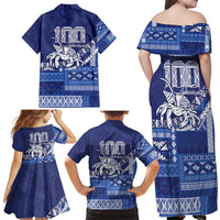Queen Salote College 100th Anniversary Family Matching Off Shoulder Maxi Dress and Hawaiian Shirt QSC Royal Girls LT7 - Polynesian Pride