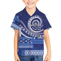 Queen Salote College 100th Anniversary Kid Hawaiian Shirt QSC Royal Girls LT7 Kid Royal Blue - Polynesian Pride