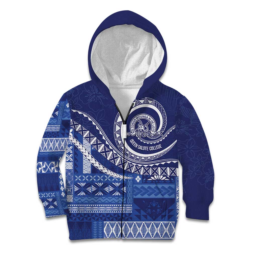 Queen Salote College 100th Anniversary Kid Hoodie QSC Royal Girls LT7 Zip Hoodie Royal Blue - Polynesian Pride