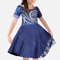 Queen Salote College 100th Anniversary Kid Short Sleeve Dress QSC Royal Girls LT7 KID Royal Blue - Polynesian Pride