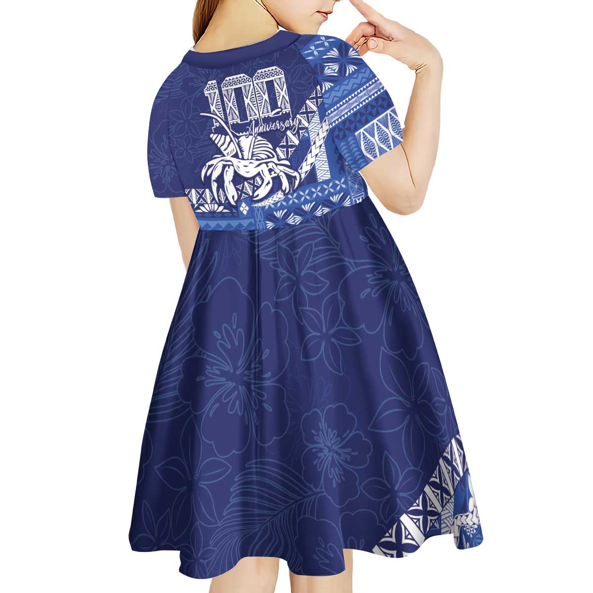 Queen Salote College 100th Anniversary Kid Short Sleeve Dress QSC Royal Girls LT7 - Polynesian Pride