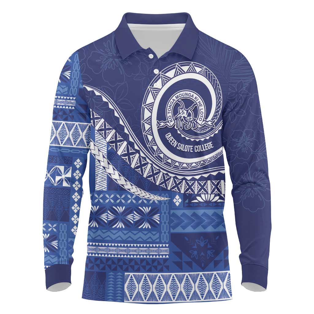 Queen Salote College 100th Anniversary Long Sleeve Polo Shirt QSC Royal Girls LT7 Royal Blue - Polynesian Pride