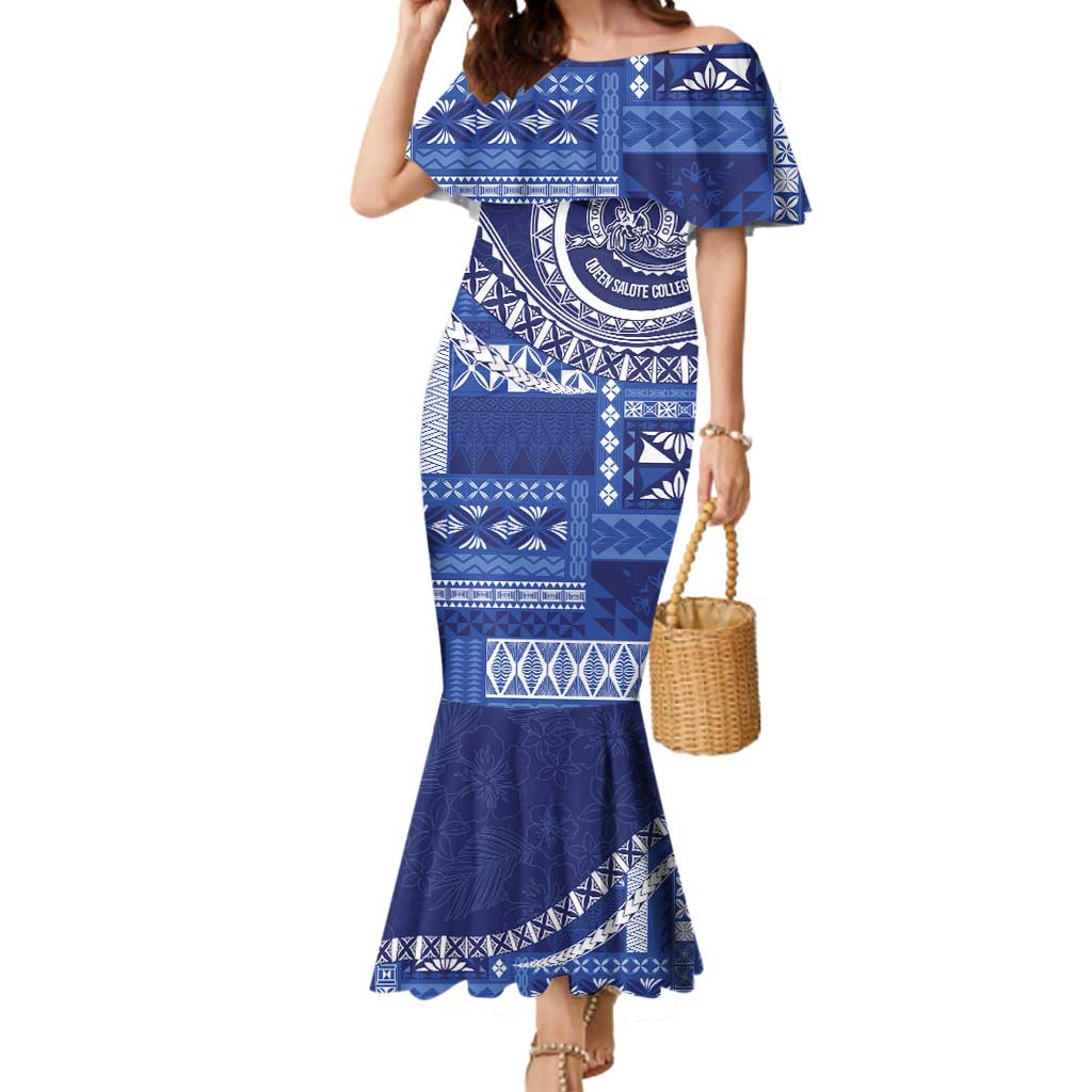 Queen Salote College 100th Anniversary Mermaid Dress QSC Royal Girls LT7 Women Royal Blue - Polynesian Pride