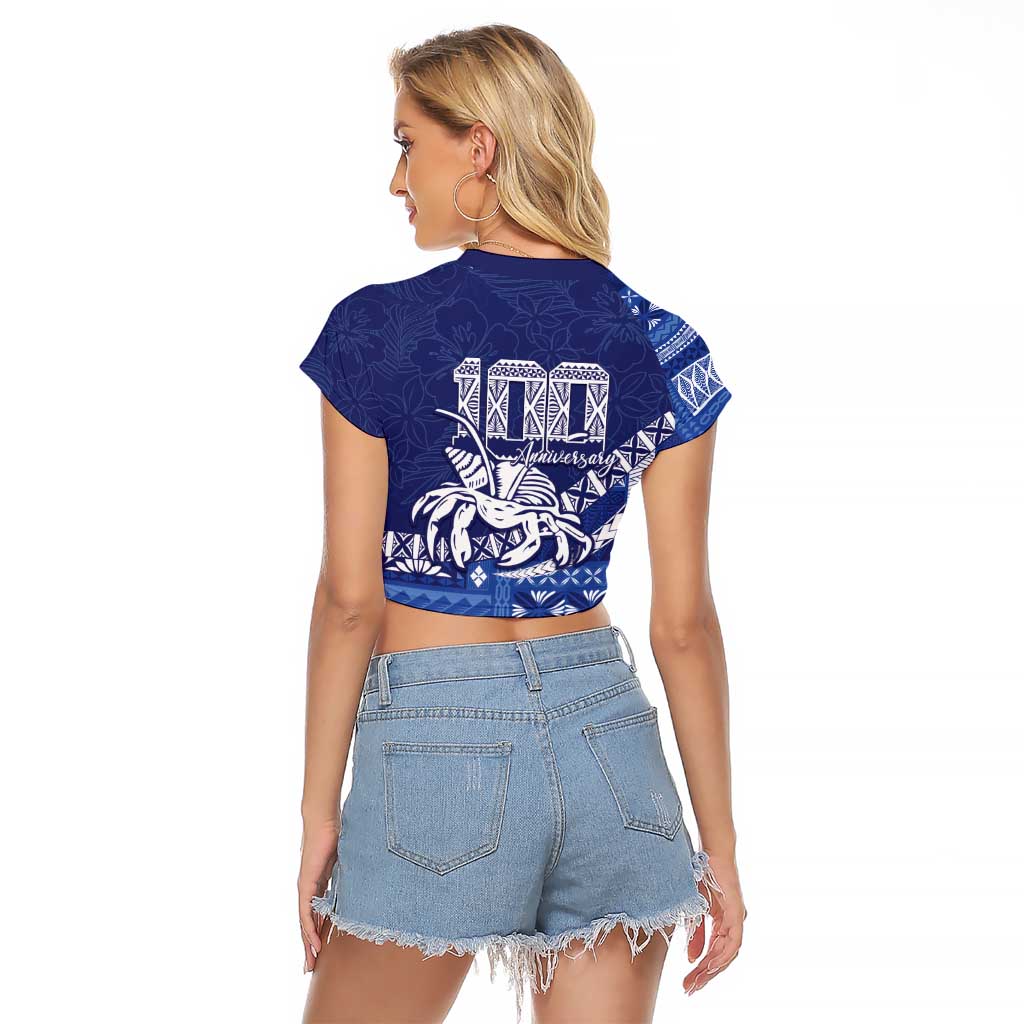 Queen Salote College 100th Anniversary Raglan Cropped T Shirt QSC Royal Girls LT7 - Polynesian Pride