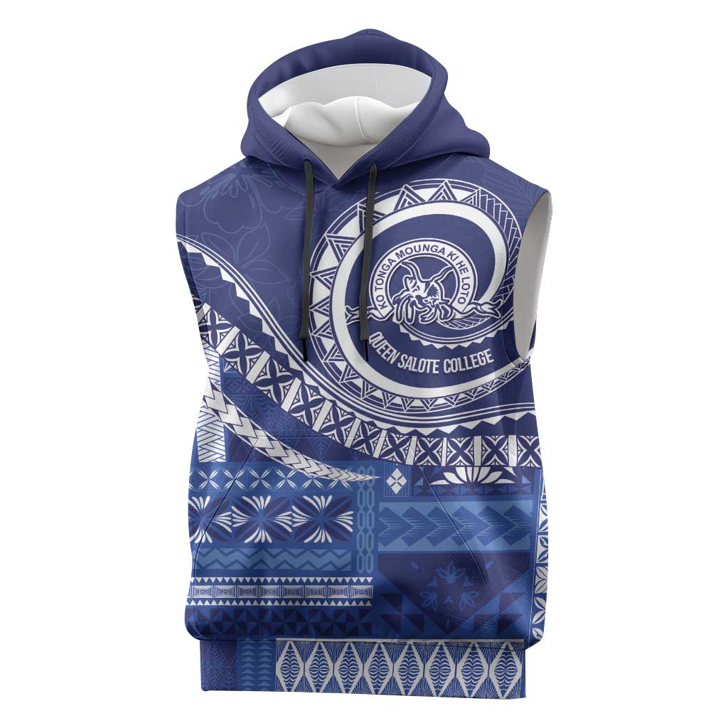 Queen Salote College 100th Anniversary Sleeveless Hoodie QSC Royal Girls LT7 Royal Blue - Polynesian Pride