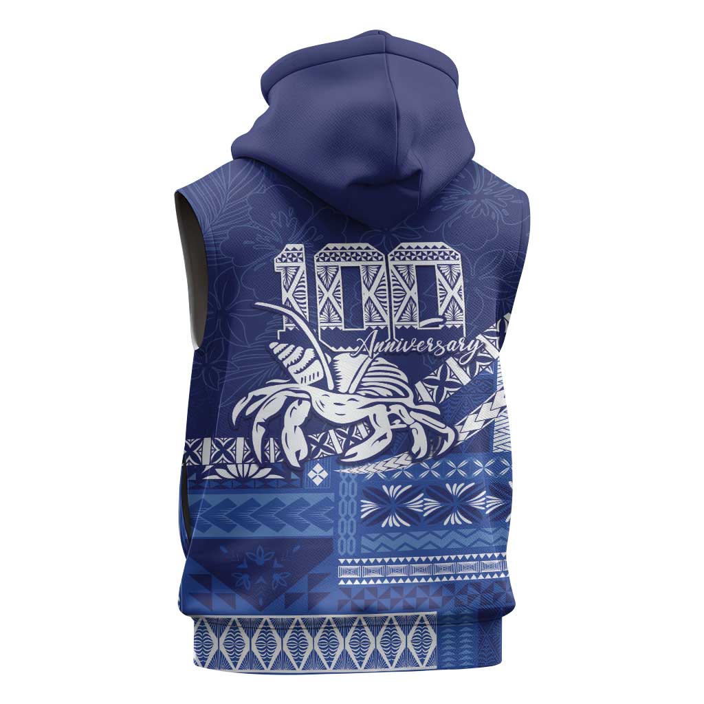 Queen Salote College 100th Anniversary Sleeveless Zip Hoodie QSC Royal Girls LT7 - Polynesian Pride