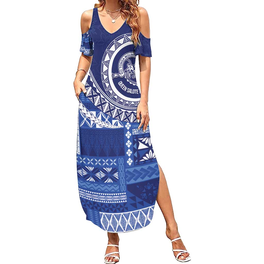 Queen Salote College 100th Anniversary Summer Maxi Dress QSC Royal Girls LT7 Women Royal Blue - Polynesian Pride