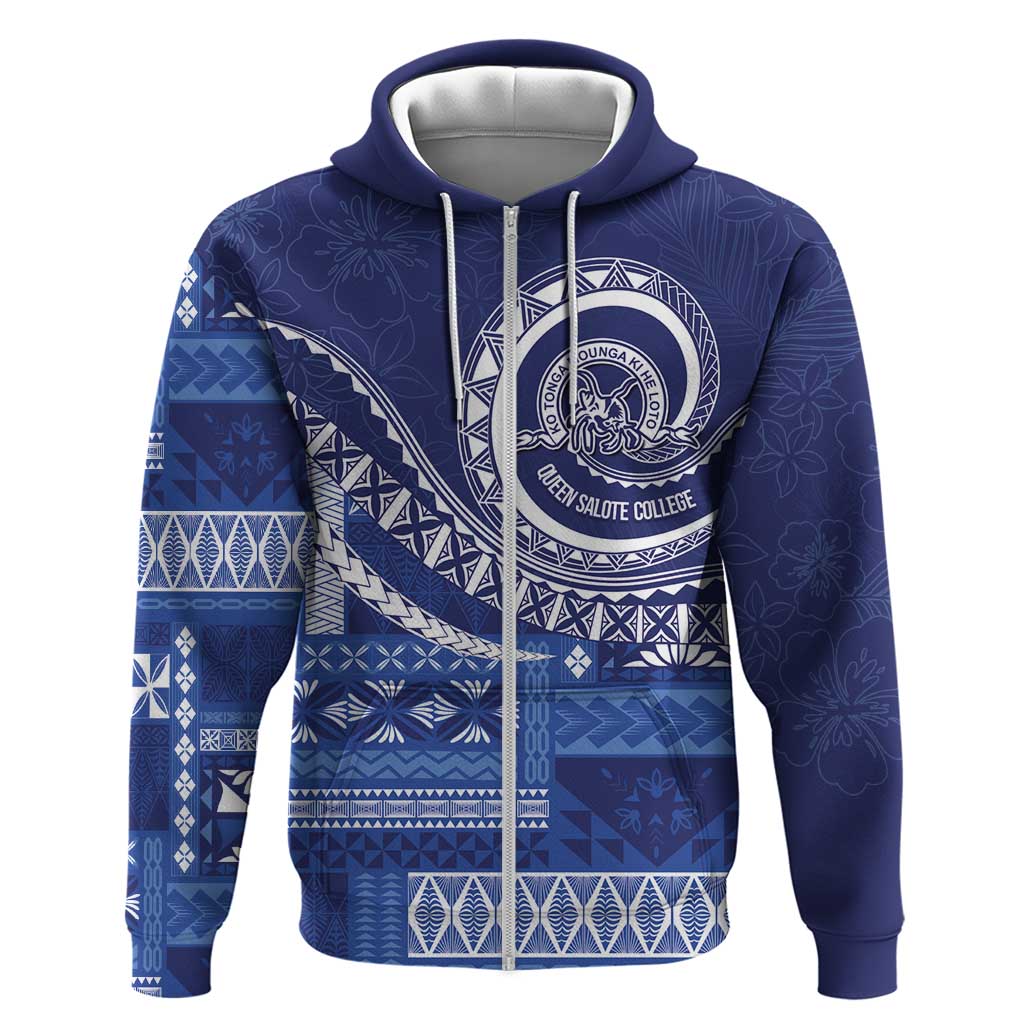 Queen Salote College 100th Anniversary Zip Hoodie QSC Royal Girls LT7 Zip Hoodie Royal Blue - Polynesian Pride