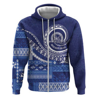 Queen Salote College 100th Anniversary Zip Hoodie QSC Royal Girls LT7 Zip Hoodie Royal Blue - Polynesian Pride
