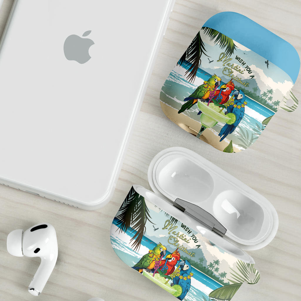Wish You A Merry Martini Christmas AirPods Case Cocktail Parrot-dise LT7 - Polynesian Pride