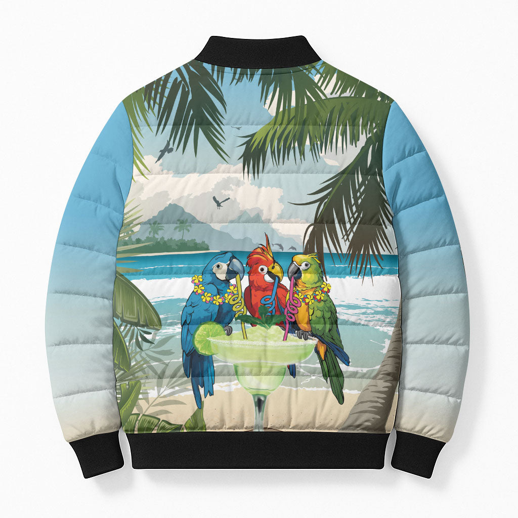 Wish You A Merry Martini Christmas Bomber Puffer Jacket Cocktail Parrot-dise LT7 - Polynesian Pride