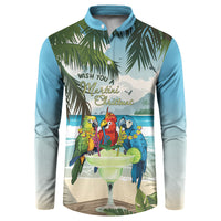 Wish You A Merry Martini Christmas Button Sweatshirt Cocktail Parrot-dise LT7 Multicolor - Polynesian Pride