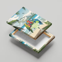Wish You A Merry Martini Christmas Canvas Wall Art Cocktail Parrot-dise LT7 - Polynesian Pride