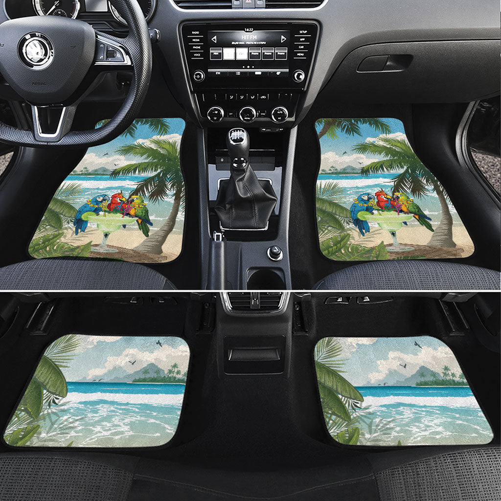 Wish You A Merry Martini Christmas Car Mats Cocktail Parrot-dise LT7 Set 4pcs Multicolor - Polynesian Pride