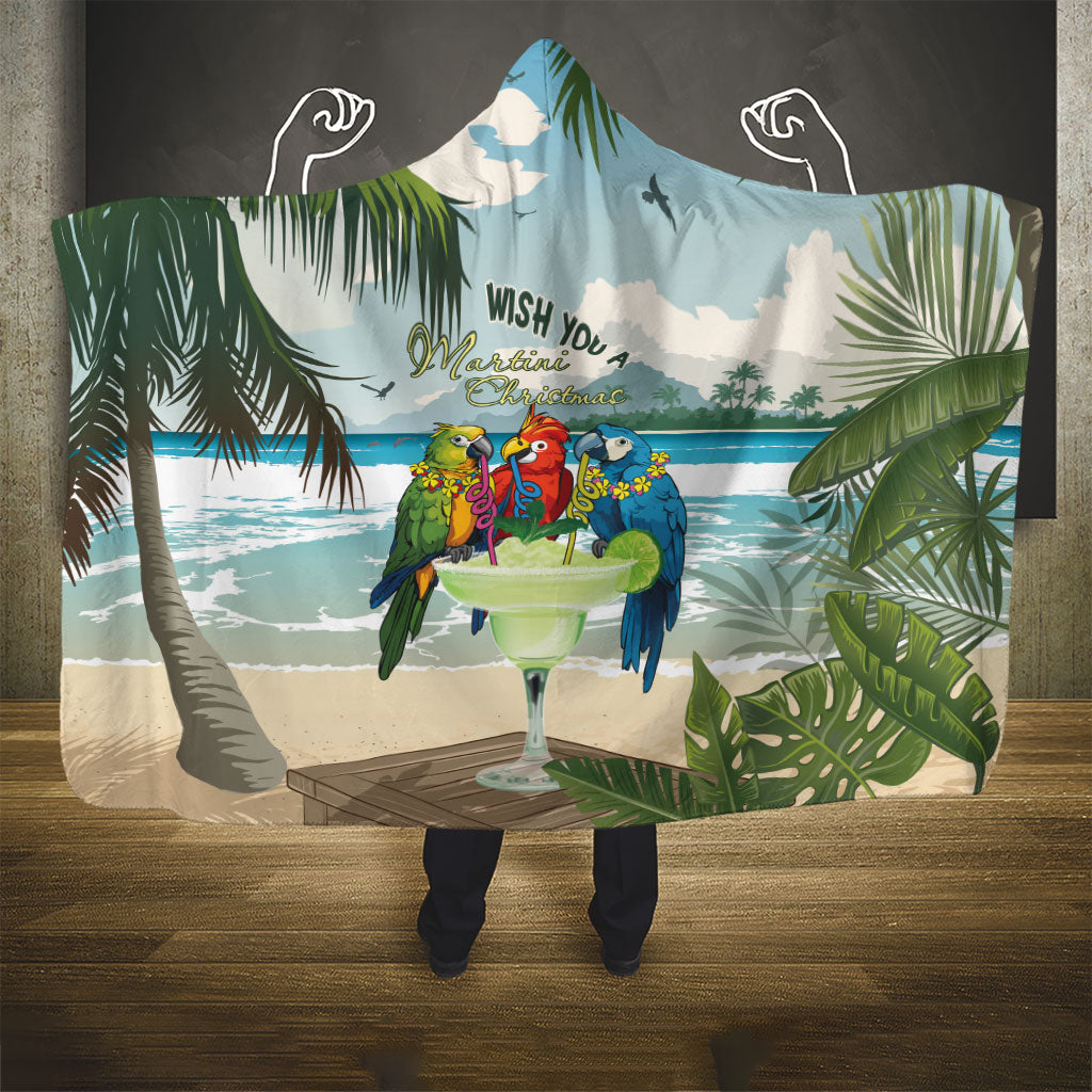 Wish You A Merry Martini Christmas Hooded Blanket Cocktail Parrot-dise LT7 - Polynesian Pride