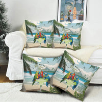Wish You A Merry Martini Christmas Pillow Cover Cocktail Parrot-dise
