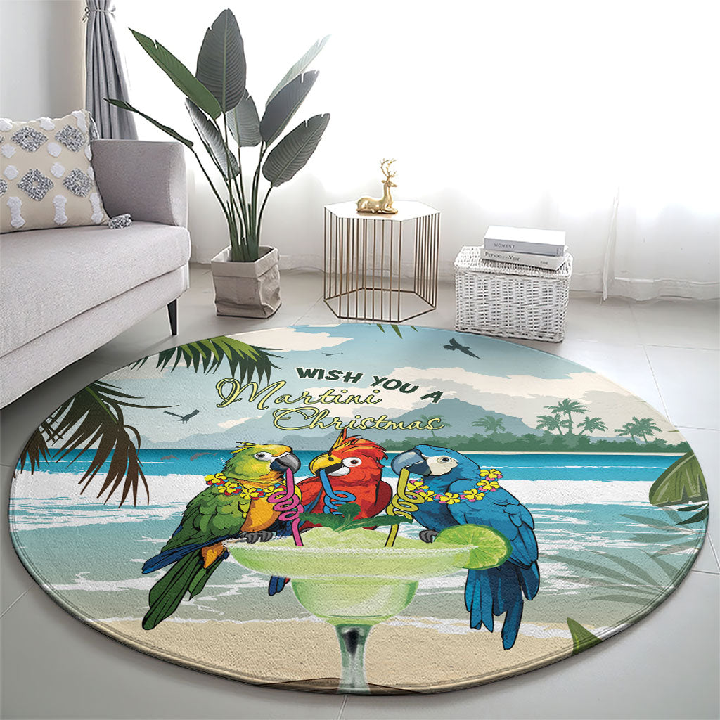 Wish You A Merry Martini Christmas Round Carpet Cocktail Parrot-dise LT7 - Polynesian Pride