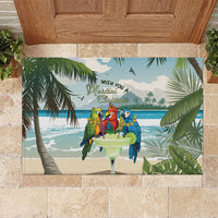 Wish You A Merry Martini Christmas Rubber Doormat Cocktail Parrot-dise