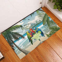 Wish You A Merry Martini Christmas Rubber Doormat Cocktail Parrot-dise