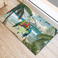 Wish You A Merry Martini Christmas Rubber Doormat Cocktail Parrot-dise